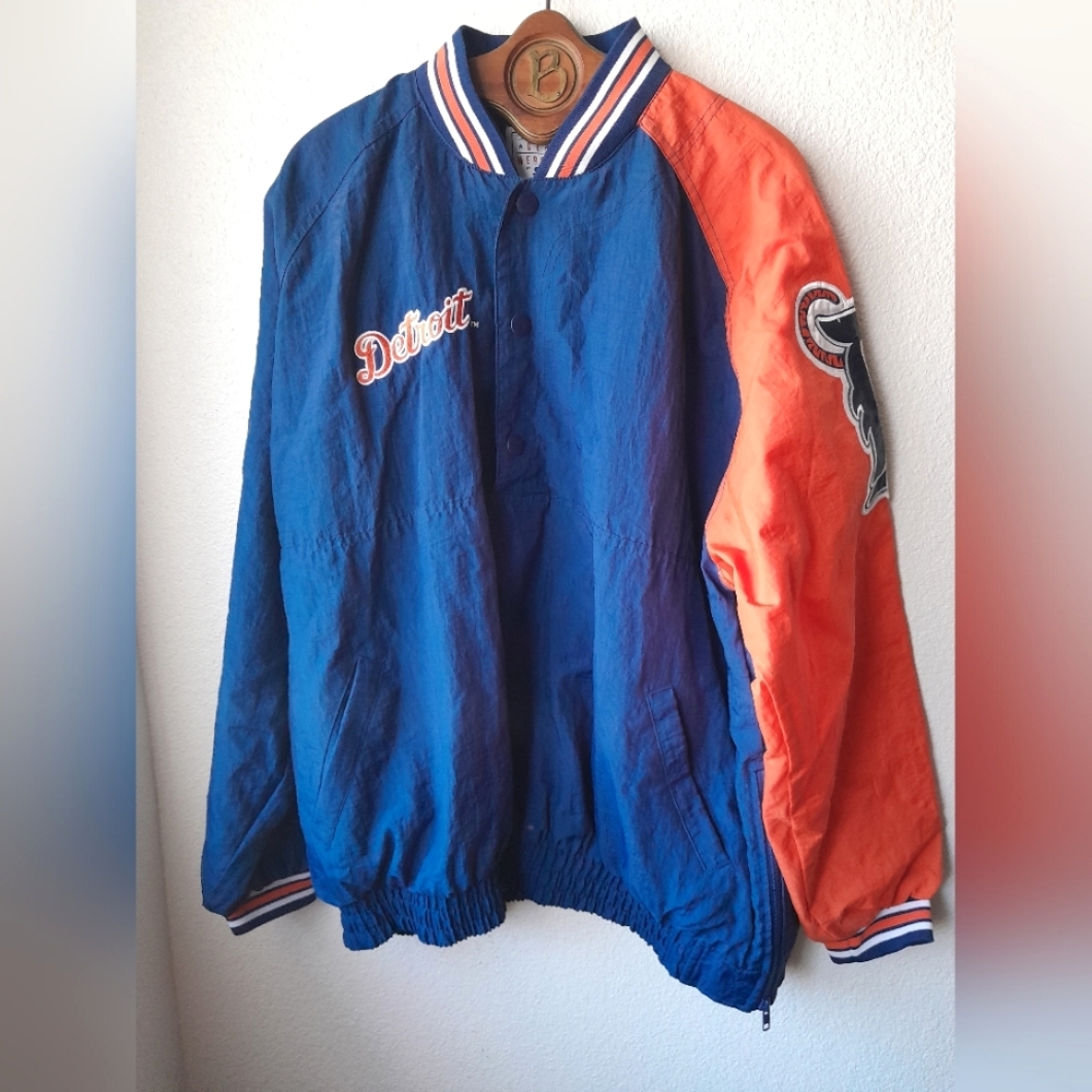 Vintage 90s starter detroit tigers mlb pullover windbreaker